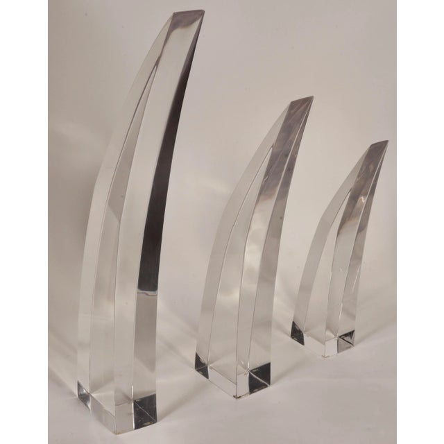 Mid 20th Century Herb Ritts Lucite Tusk Set of 3 For Sale In Miami - Image 6 of 6