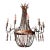 Royal Gilt Bronze Metal 12-Light Wood Beaded Candle Style Empire Chandelier For Sale