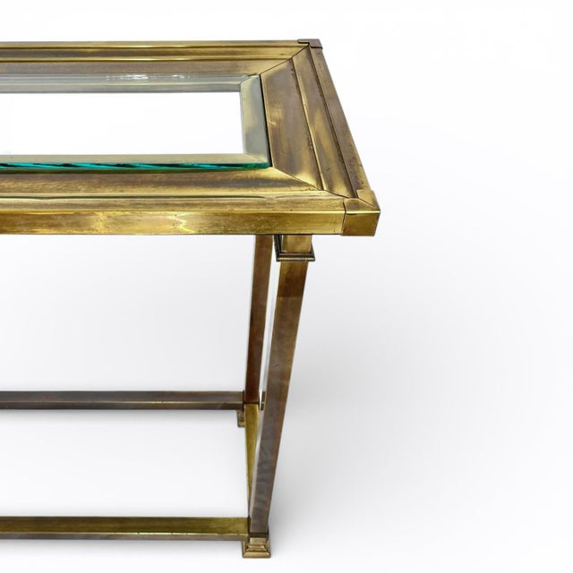 Campaign Late 20th Century Petite Mastercraft Attributed Console Table For Sale - Image 3 of 6
