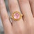 Vintage Inspired Rose Quartz and Topaz Ring in Silver, Gold, Size 6 For Sale - Image 6 of 6