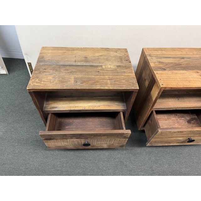 Brown West Elm Emmerson Reclaimed Nightstands, a Pair For Sale - Image 8 of 12