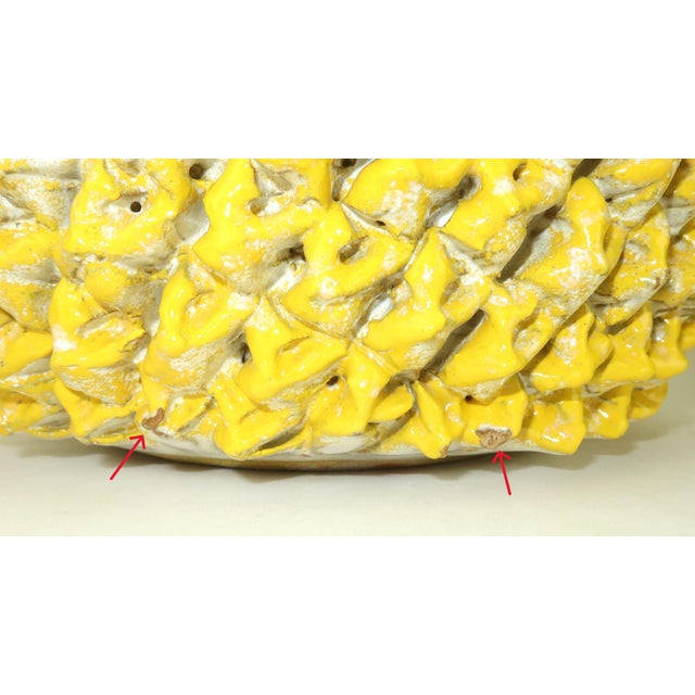 Ceramic Currey & Company Ceramic Pottery Pineapple Canisters Centerpieces, a Pair For Sale - Image 7 of 9