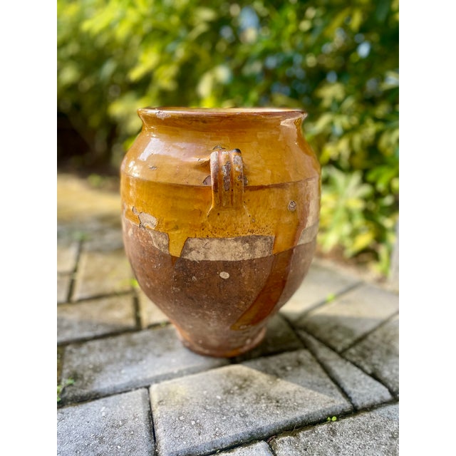Original Antique French Confit Pot With Golden Carmel Glaze For Sale In Miami - Image 6 of 15