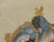Traditional Rajasthani miniature painting of a blue royal elephant decorated with gold jewelry ornaments on his head,...