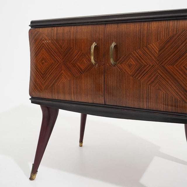 Bedside Tables with Glass Top, 1950s, Set of 2 For Sale - Image 12 of 14