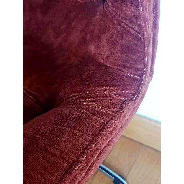 1970s Vintage Velvet and Chrome Chairs by Gastone Rinaldi, 1970, Set of 2 For Sale - Image 5 of 16