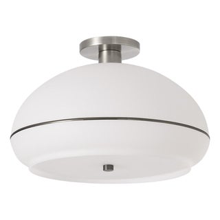 Nova of California Modern Morelli Flush Mount Ceiling Lights - Mid Century Fixure Lamp, Satin Nickel Steel, For Sale