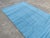 Handmade Cotton Vegetable Dyed Reversible Solid Sky Blue Rug Dhurrie - 6'x9' For Sale - Image 6 of 11
