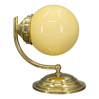 Art Deco Czech Brass and Champagne Glass Wall Light, 1930s For Sale