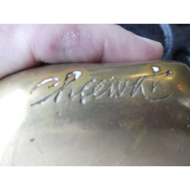 1970s Signed Bronze Abstract Figure on Wood Plinth For Sale In Miami - Image 6 of 9