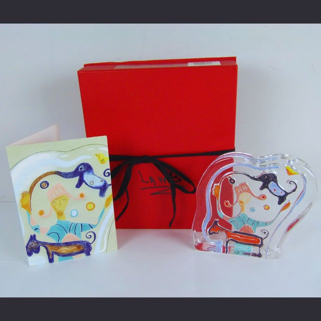 Matt Lamb "Spirit of Dreams" Art Glass Sculpture Signed New in Box For Sale - Image 4 of 14