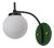 Vintage Italian Curved Wall Sconce with Opaline Globe and Green Backplate, 1950s For Sale