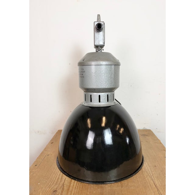 Industrial Black Enamel Factory Lamp from Elektrosvit, 1960s For Sale - Image 14 of 18
