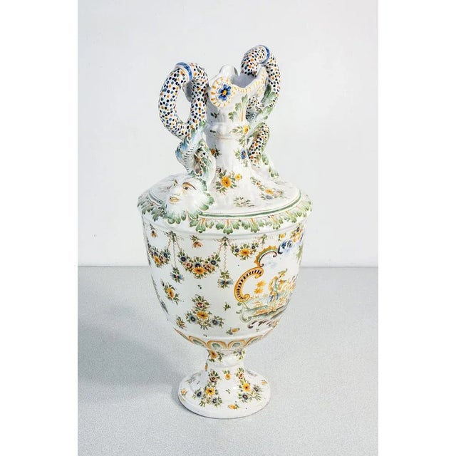 Ceramic Amphora Vase from Moustiers, France For Sale - Image 3 of 16