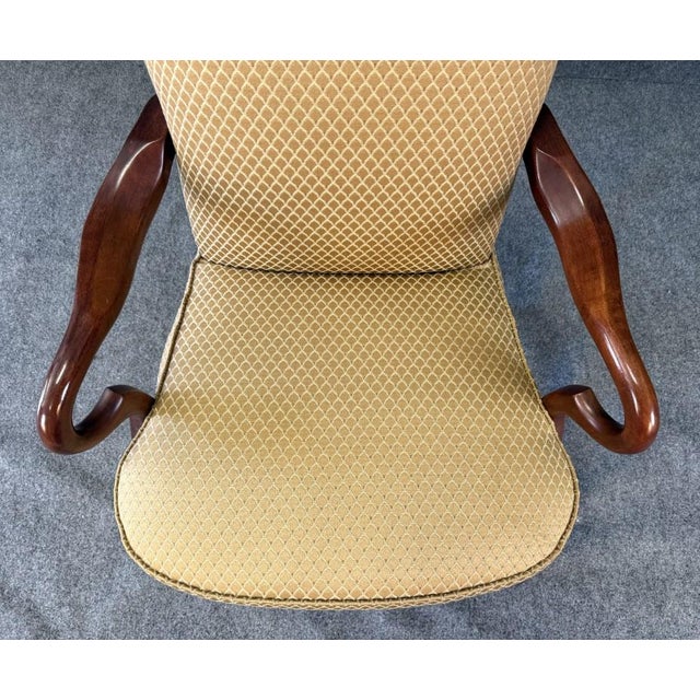 Late 20th Century Traditional Gold Upholstered Arm Chair For Sale - Image 9 of 13