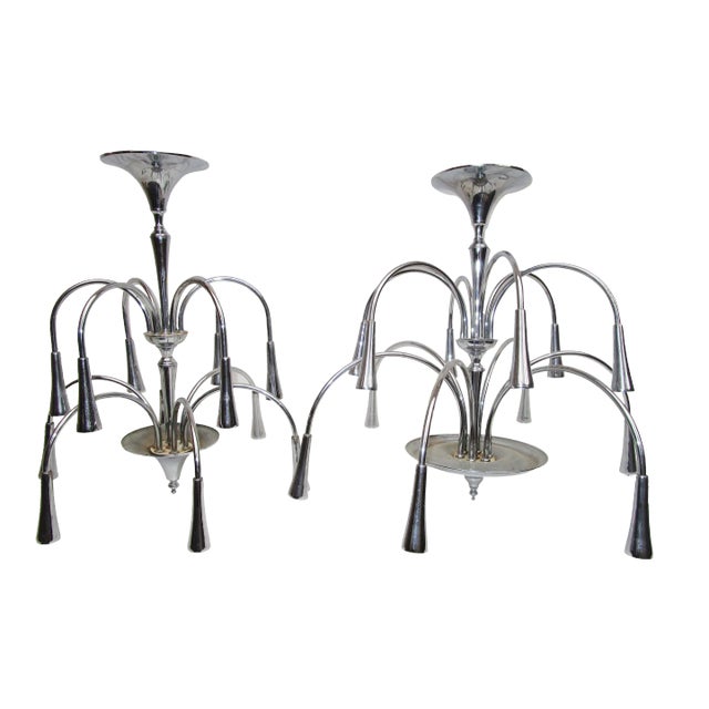 Space Age Sputnik Ceiling Lamps, 1960s, Set of 2 For Sale