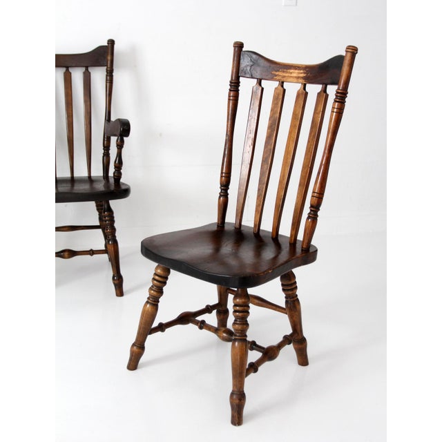 Vintage Bennington Vermont Windsor Dining Chairs Set of 5 For Sale - Image 10 of 18