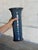 Ceramic Cylinder Umbrella Vase Mottled Blue Studio Pottery Ribbed Tall Mid 20th Century For Sale - Image 7 of 10