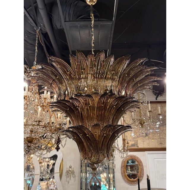 Early 21st Century Modern Murano "Palmette" in a Tobacco Fume Color For Sale - Image 5 of 5
