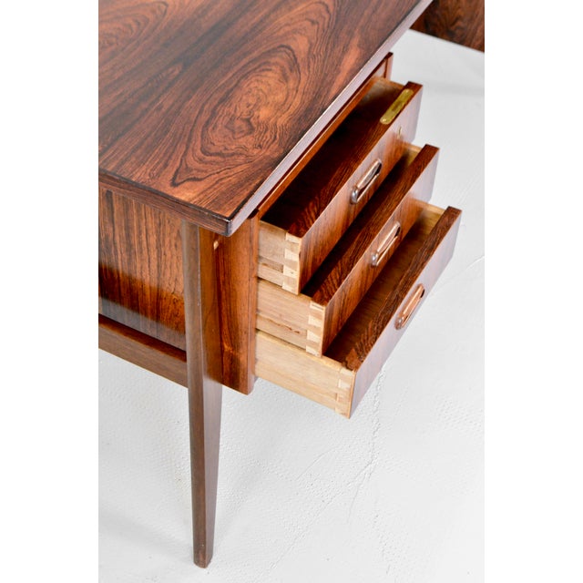 Mid-Century Modern Mid-Century Modern Danish Executive Desk in Teak For Sale - Image 3 of 13
