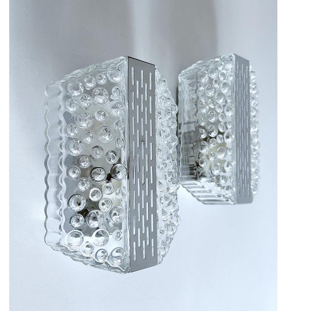 Vintage Bubble Glass and Chrome Sconces, 1970s, Set of 2 For Sale - Image 10 of 15