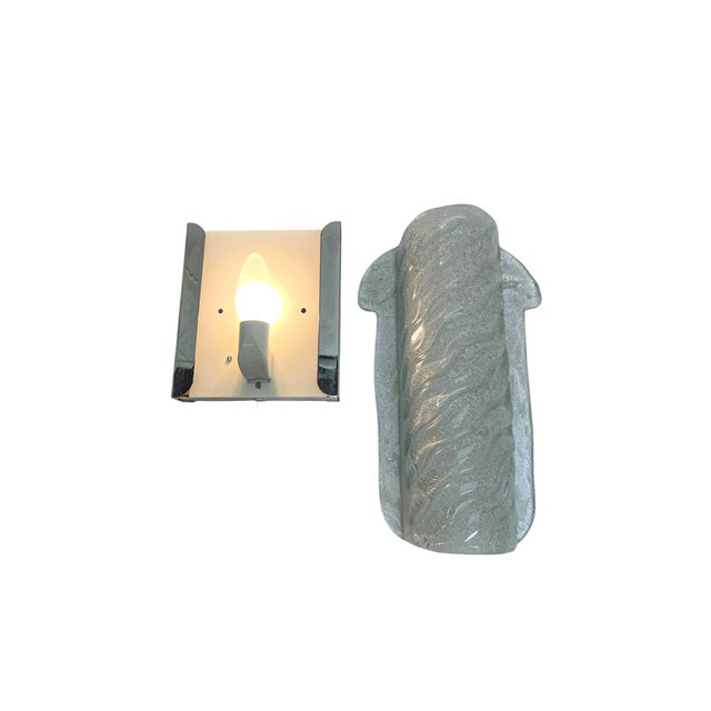 Wall Light in Chrome and Textured Murano Glass from Kaiser-Leuchten, 1970s For Sale - Image 8 of 10