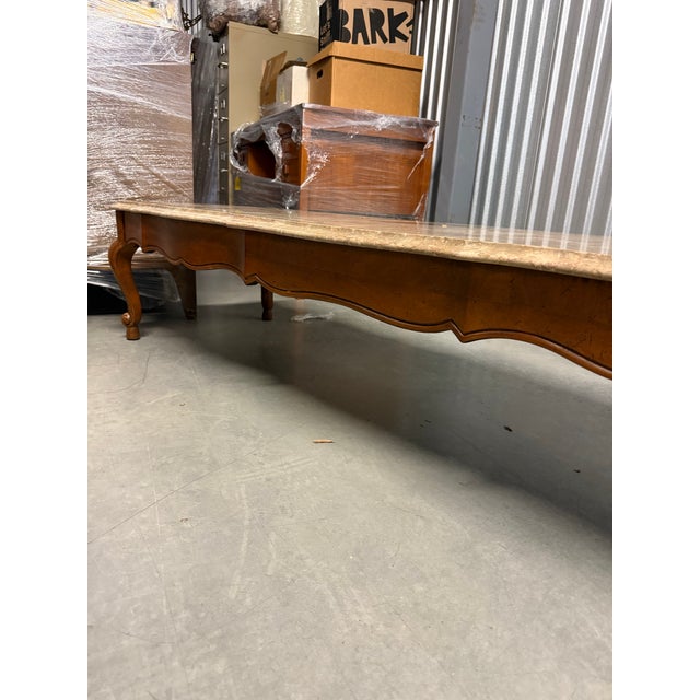 French Provincial Imperial Furniture, French Provincial Marble Coffee Table For Sale - Image 3 of 7