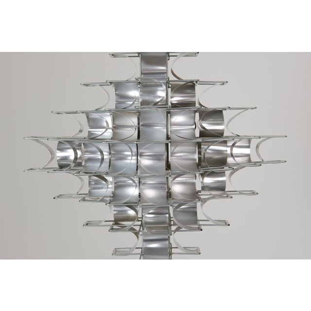 Silver Cassiopée 9-Tier Pendant Light by Max Sauze, 1970s For Sale - Image 8 of 15