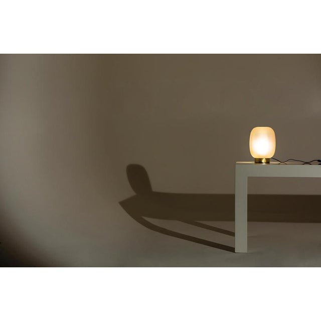 VF210 Table Lamp in Satin Brass and Blown Glass by Daluce For Sale - Image 6 of 8