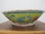 Chinese Yellow Turquoise Hand Painted Peach & Flower Motif Porcelain Bowl For Sale - Image 4 of 9