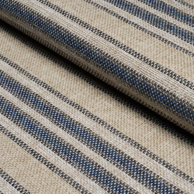 Schumacher Schumacher Even Keel Outdoor Stripe Fabric In Navy For Sale - Image 4 of 5