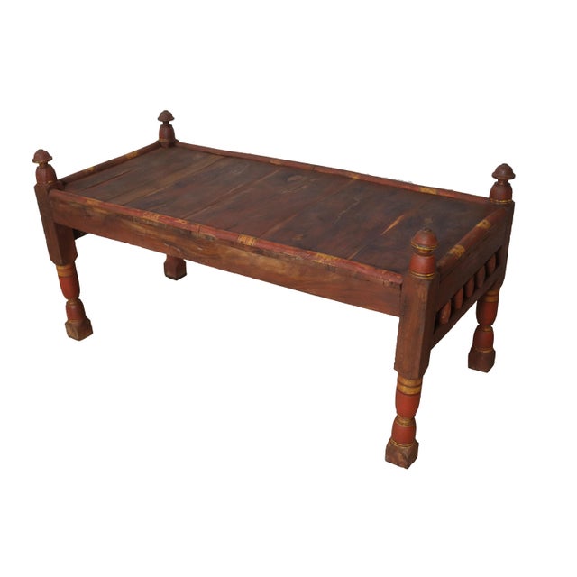 1920s Antique Pakistanian Coffee Table in Wood, 1920s For Sale - Image 5 of 14