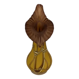 Hand-Blown Amber Baijan Art Glass Vase by Essie Zareh