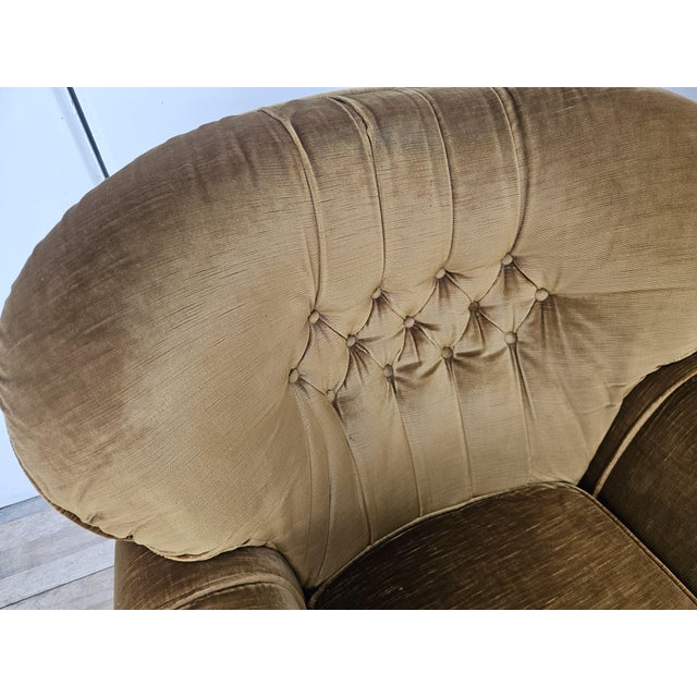 Brown Vintage Velvet Armchairs, 1960s, Set of 2 For Sale - Image 8 of 17