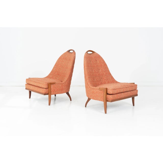 Harvey Probber Pair of Harvey Probber Style Handle Back Lounge Chairs For Sale - Image 4 of 13