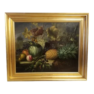 Circa 1843 Fruit Still Life Oil on Canvas by James Charles Ward