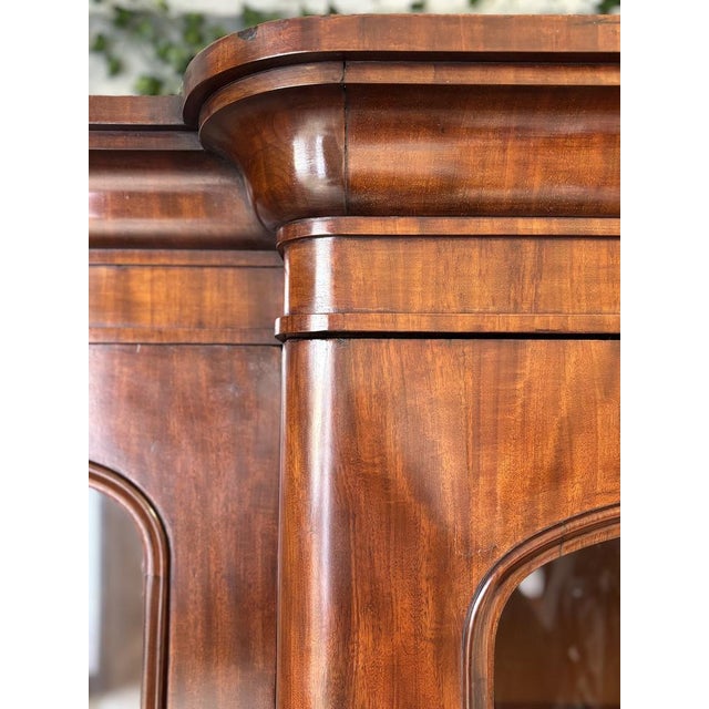 Late 19th Century Antique Victorian Mahogany Three-Door Bookcase, 1880 For Sale - Image 5 of 10