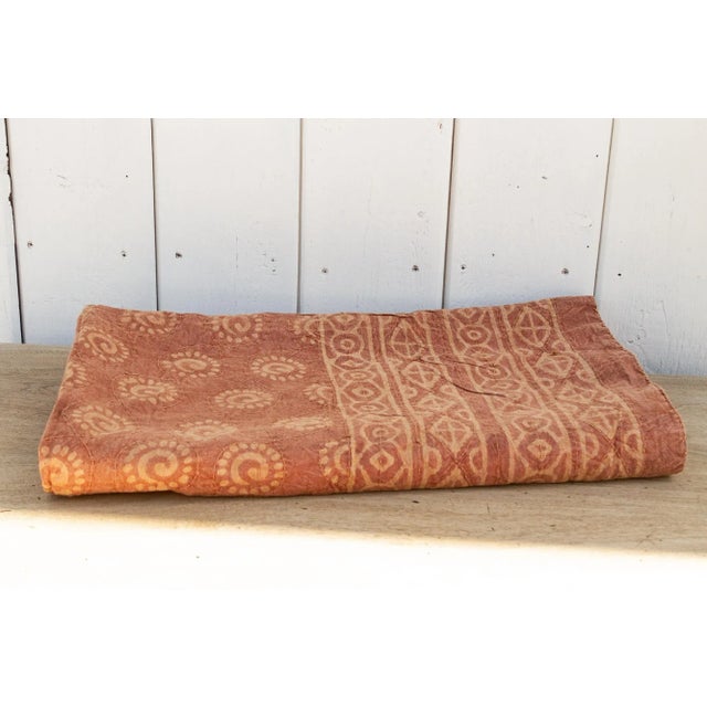 1990s Radiant Sun Block Print Cotton Indian Blanket For Sale - Image 9 of 9