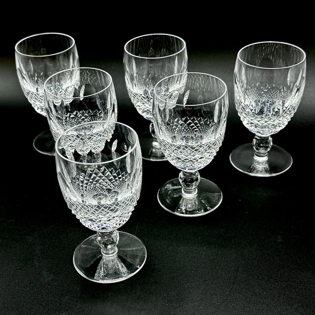 Mid-Century Modern Waterford Crystal Colleen Short Stemmed Wine Glass Goblets, 1960s, Set of 6 For Sale - Image 3 of 13