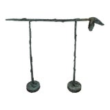 Early 21st Century Bronze Artist Made Abstract Brutalist Style Dog Sculpture For Sale