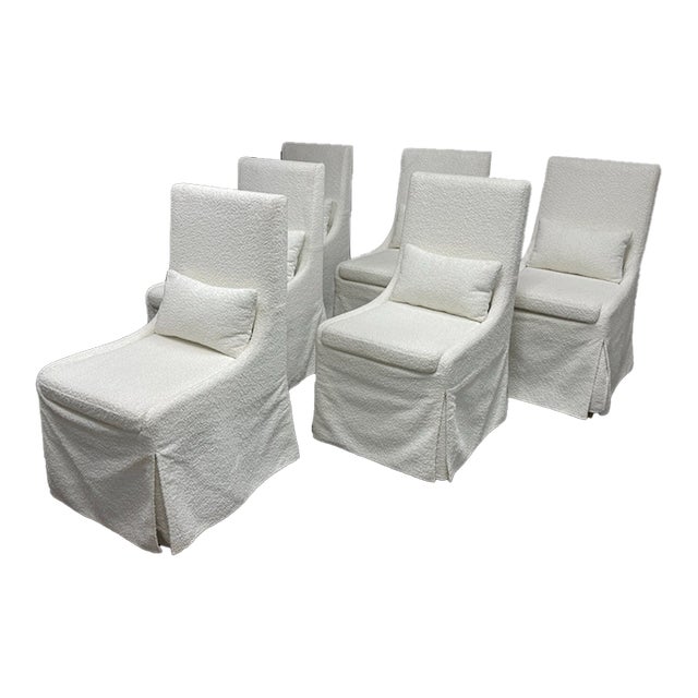 Matthew Williams for Uttermost Coley White Armless Dining Chairs, Set of Six For Sale