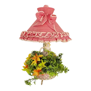 1950s Figural Planter Lamp & Original Shade