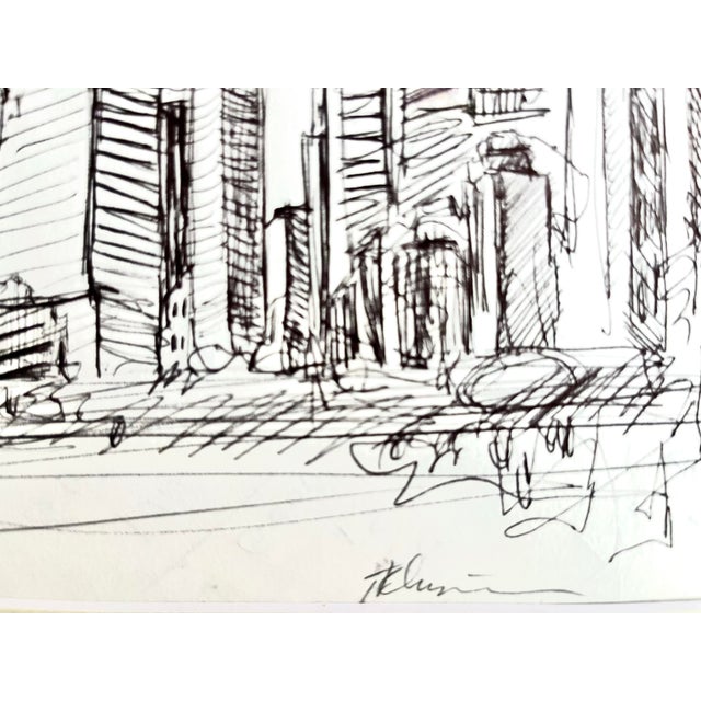 Tom Christopher Expressionst Drawing of New York Skyline Pen and Ink. For Sale In New York - Image 6 of 6