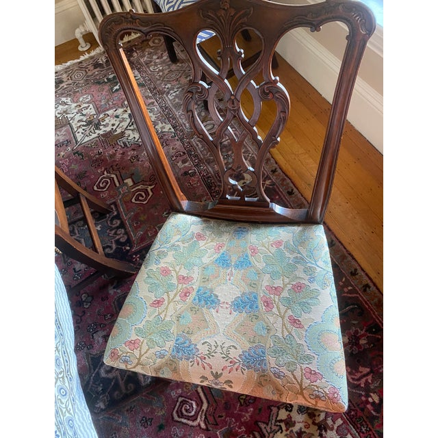 Mid 20th Century Set of 8 Vintage Chippendale Dining Chairs For Sale - Image 4 of 8