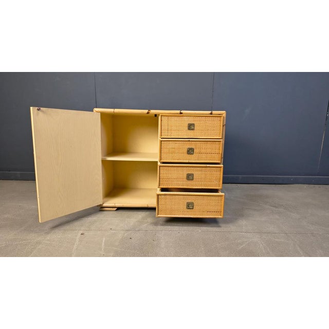 1970s Wicker and Bamboo Cabinet from Dal Vera, Italy, 1970s For Sale - Image 5 of 12