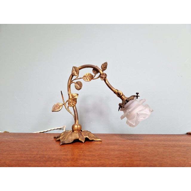 Gilt Bronze and Satin Glass Table Lamp, 1890s For Sale - Image 12 of 12