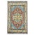 This naturally dyed wool rug pairs a terracotta field with a bold central Heriz medallion. Sky blue corners, soft green...