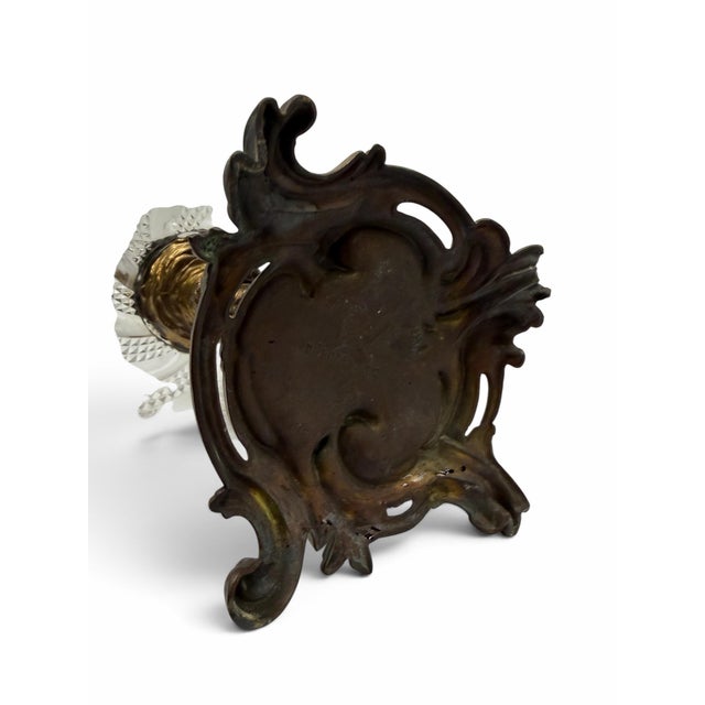 Metal Vintage French Cut Crystal & Gilt Bronze Epergne Centerpiece For Sale - Image 7 of 10