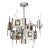 Mid-Century Modernist Eight Arm Chrome & Brass Chandelier by Gaetano Sciolari For Sale
