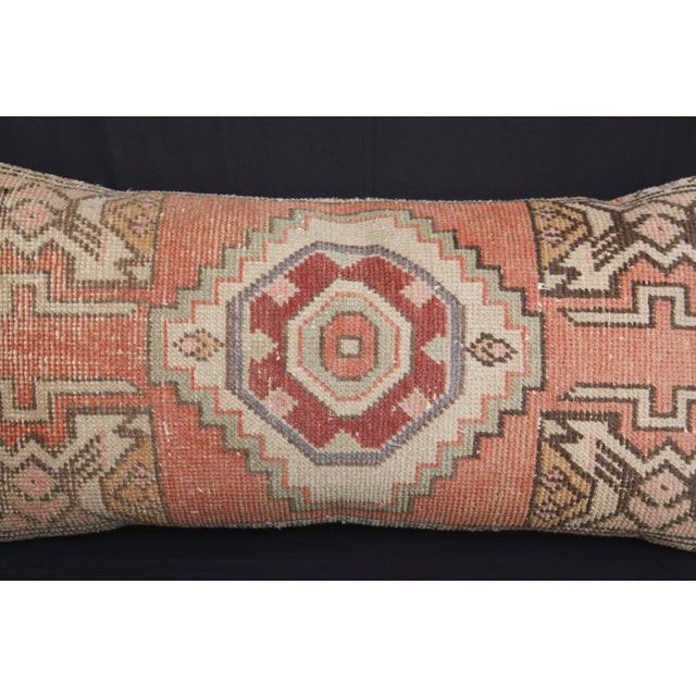Handmade Decorative Oushak Rug Pillow Cushion Cover -16'' X 34'' For Sale In Tampa - Image 6 of 13